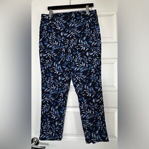 Counterparts Womens Dress Pants with Blue and White Floral Pattern